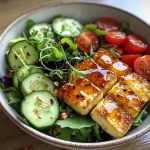 Summer Bowl with Hot Honey Halloumi