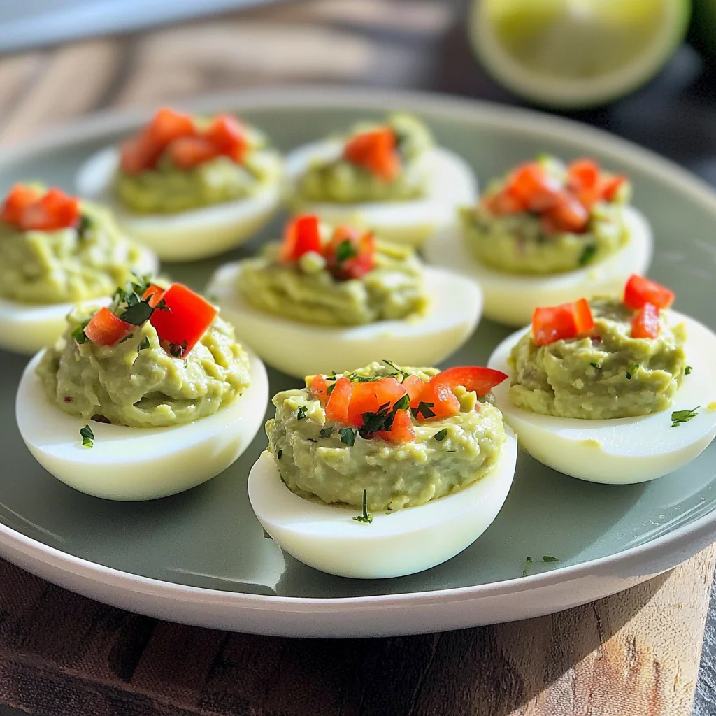 keto guacamole deviled eggs