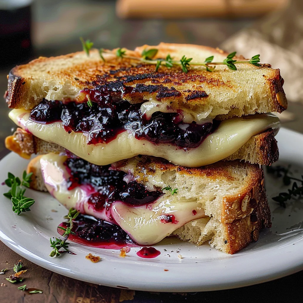 Blackberry Balsamic and Brie Grilled Cheese