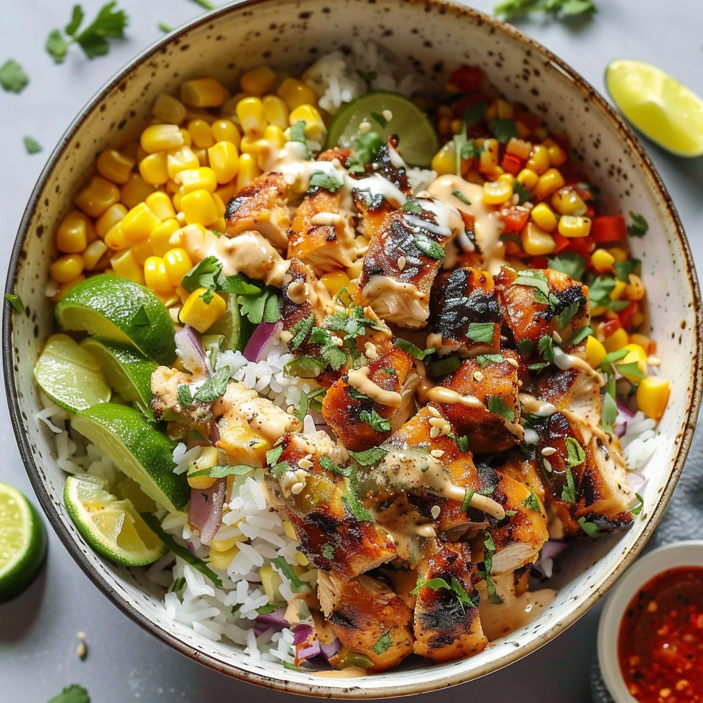 Delicious Street Corn Chicken Rice Bowl Recipe