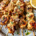 Easy Keto Garlic Parmesan Chicken Skewers Recipe