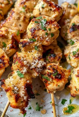 Easy Keto Garlic Parmesan Chicken Skewers Recipe
