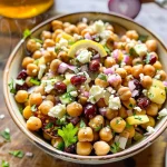 Feta & Cranberry Chickpeas with Lemon Vinaigrette