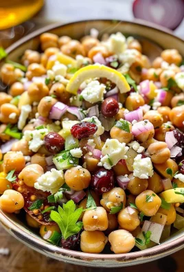 Feta & Cranberry Chickpeas with Lemon Vinaigrette