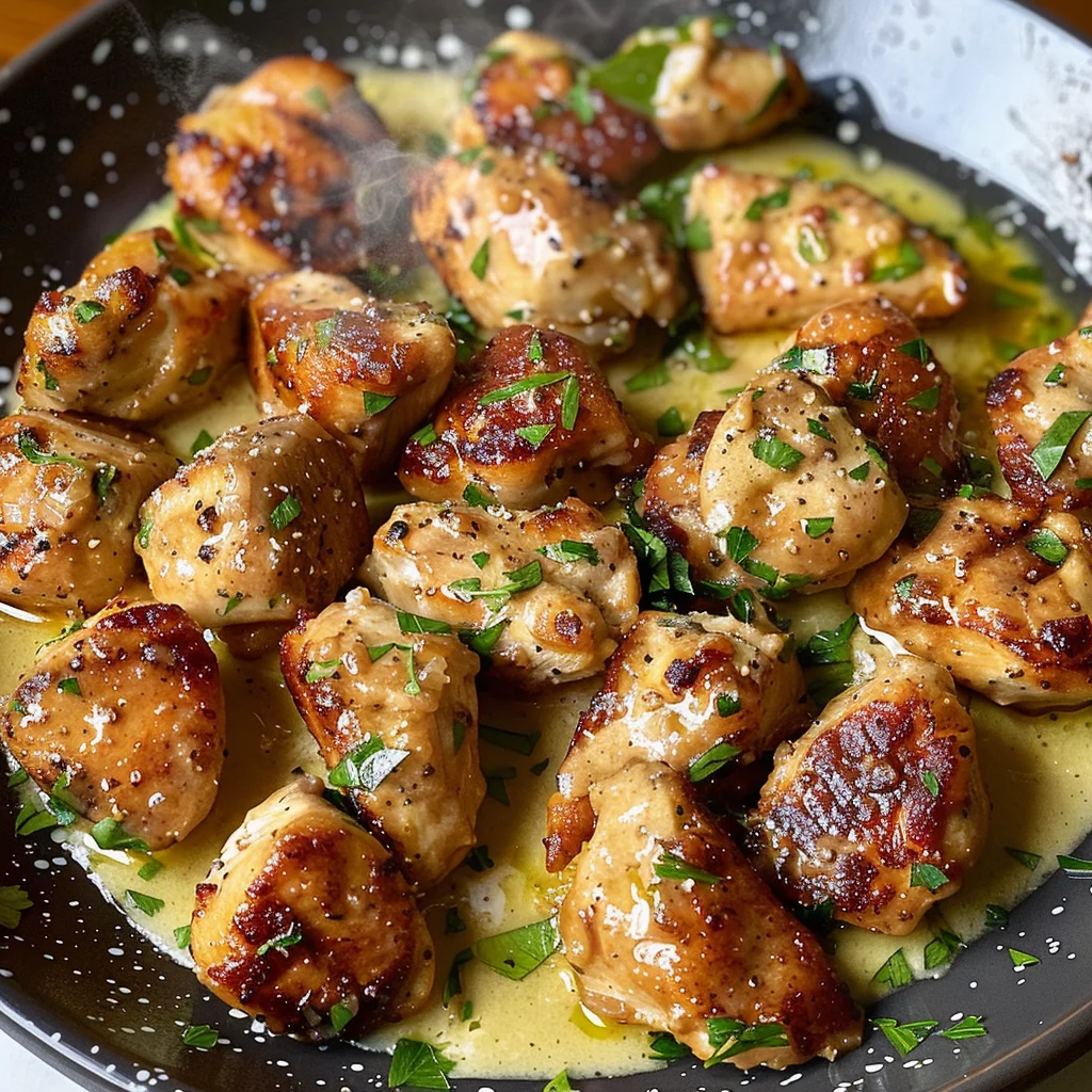 Grilled Chicken Bites with Creamy Garlic Sauce