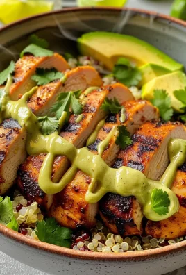 Grilled Chicken Quinoa Bowls with Avocado Sauce Delight!