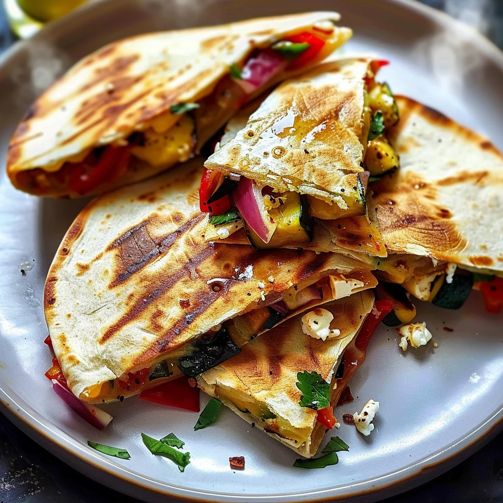 Grilled Mediterranean Veggie Quesadillas