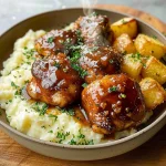 Honey Bbq Chicken & Creamy Garlic Parmesan Potatoes