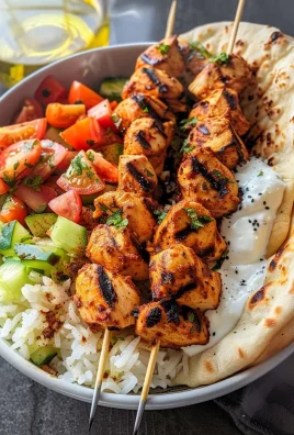 Mediterranean Bowl with Grilled Chicken Tawook Skewers