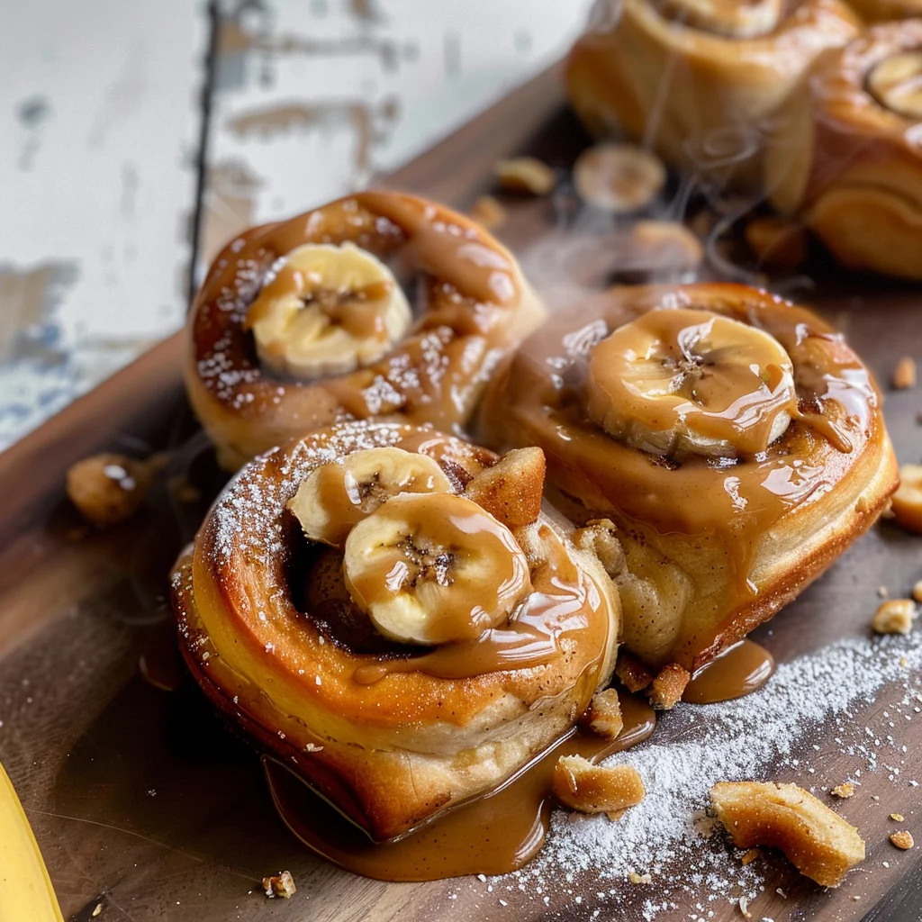 Peanut Butter Banana Cinnamon Rolls