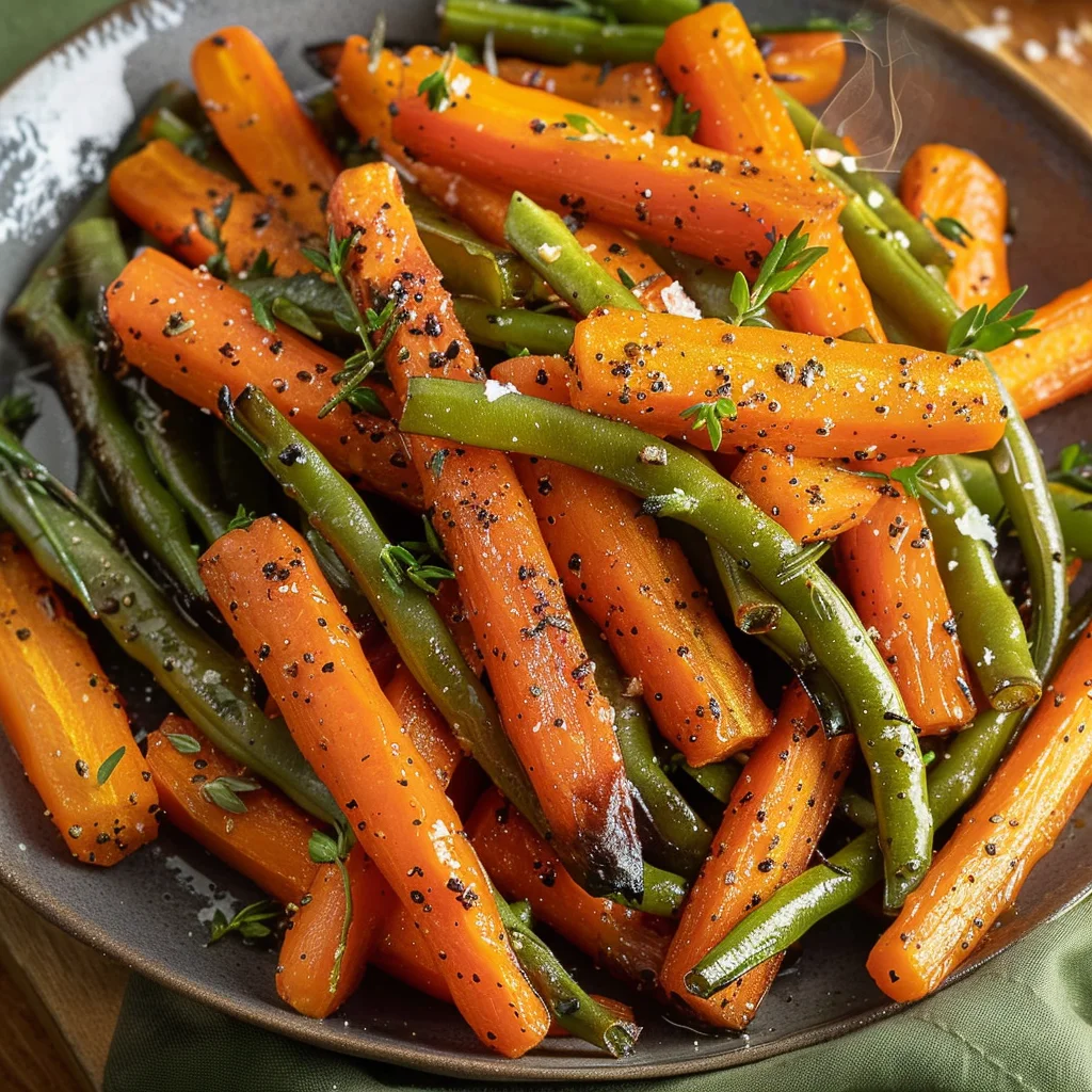 Roasted Carrots and Green Beans