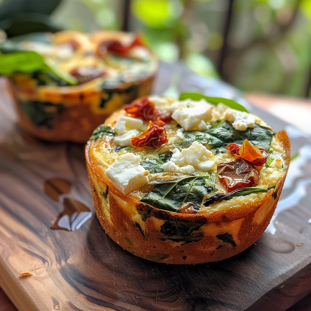 Spinach, Feta, and Sun-Dried Tomato Egg Muffins