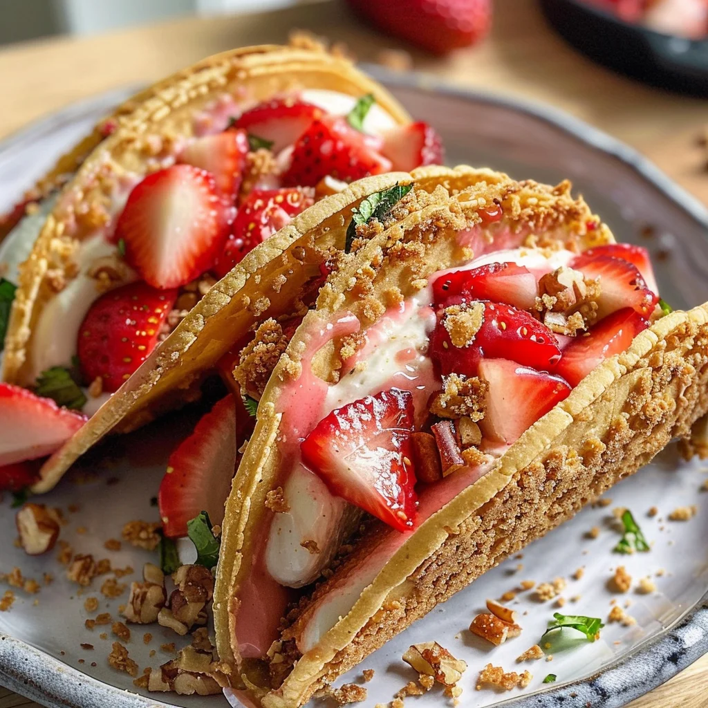 Strawberry Crunch Cheesecake Tacos