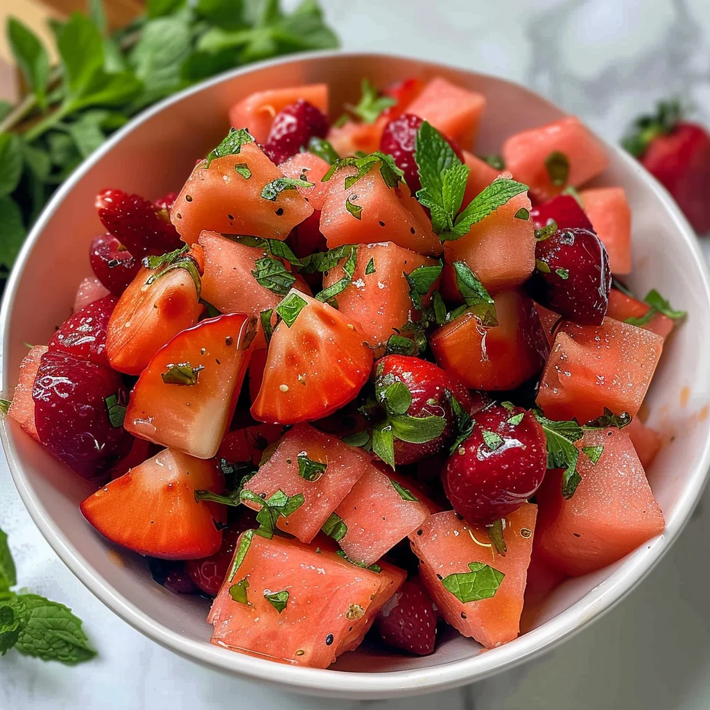 Strawberry Watermelon Salad with Honey-Lime Vinaigrette