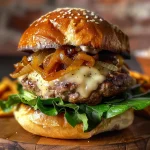 Turkey Burgers with Caramelized Onions and Aioli