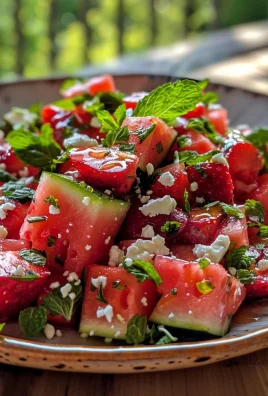 Watermelon Salad With Strawberries & Honey Lime Dressing
