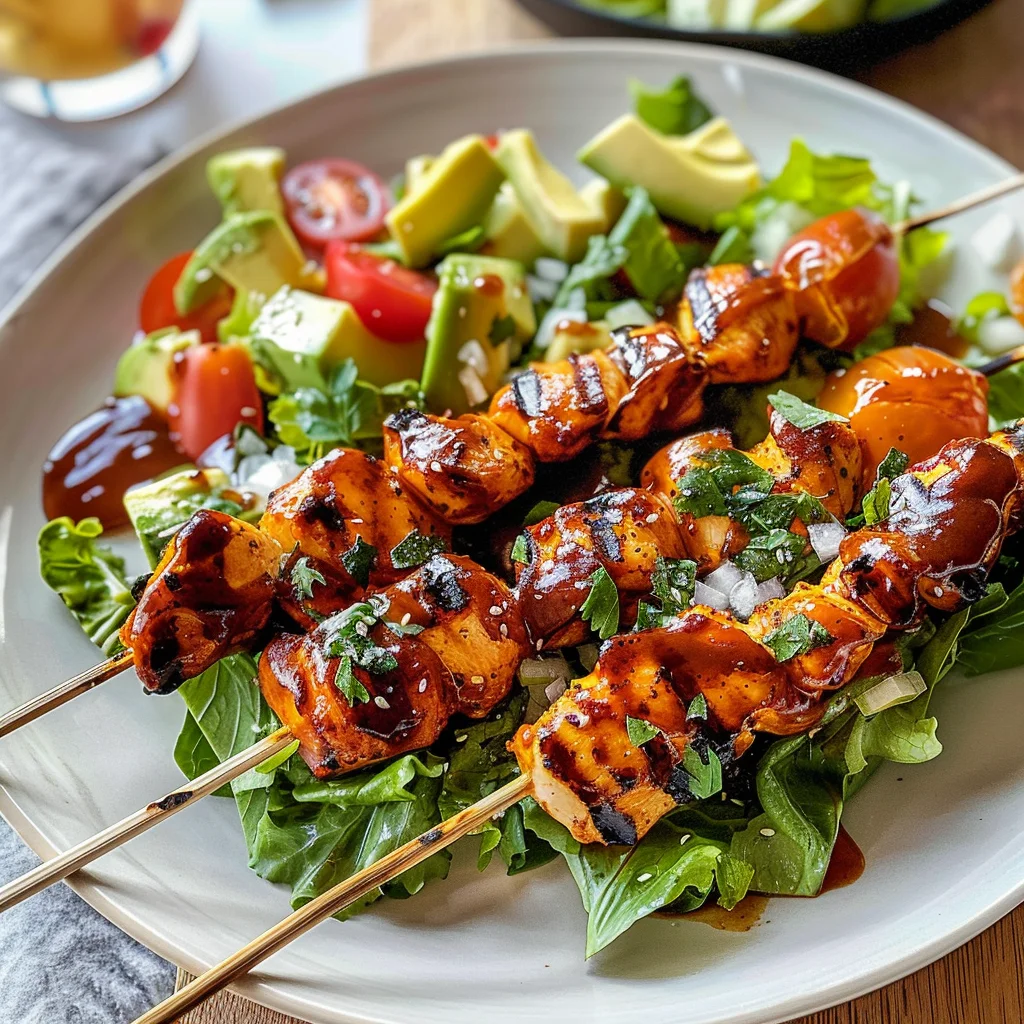 BBQ Chicken Skewer Salad