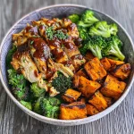BBQ Chicken & Roasted Sweet Potato Bowls