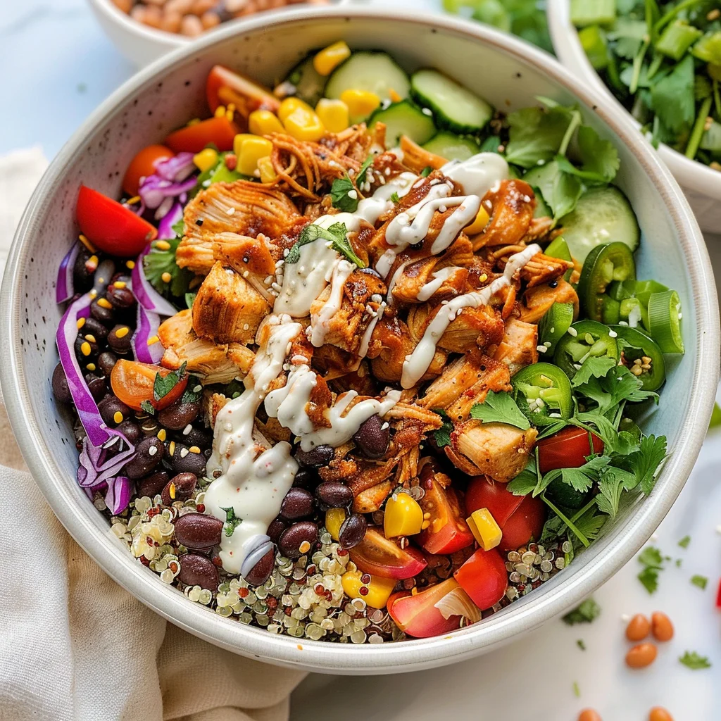 BBQ Ranch Chicken Quinoa Bowls