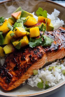 BBQ Salmon Bowls with Mango Avocado Salsa