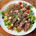 Balsamic Steak Gorgonzola Salad with Grilled Corn