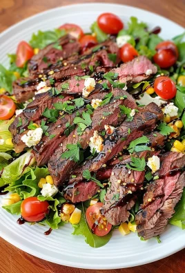 Balsamic Steak Gorgonzola Salad with Grilled Corn