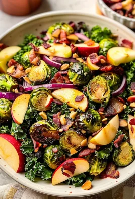 Brussels Sprout, Kale + Apple Salad with Sharp Cheddar + Bacon