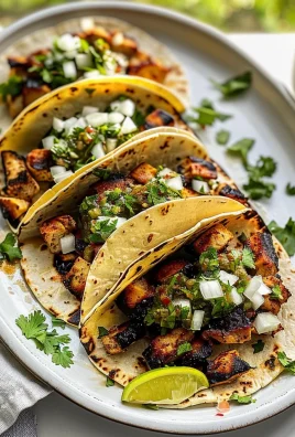 Charred Chile–Marinated Grilled Chicken Tacos