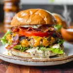 Cheddar Ranch Chicken Burgers