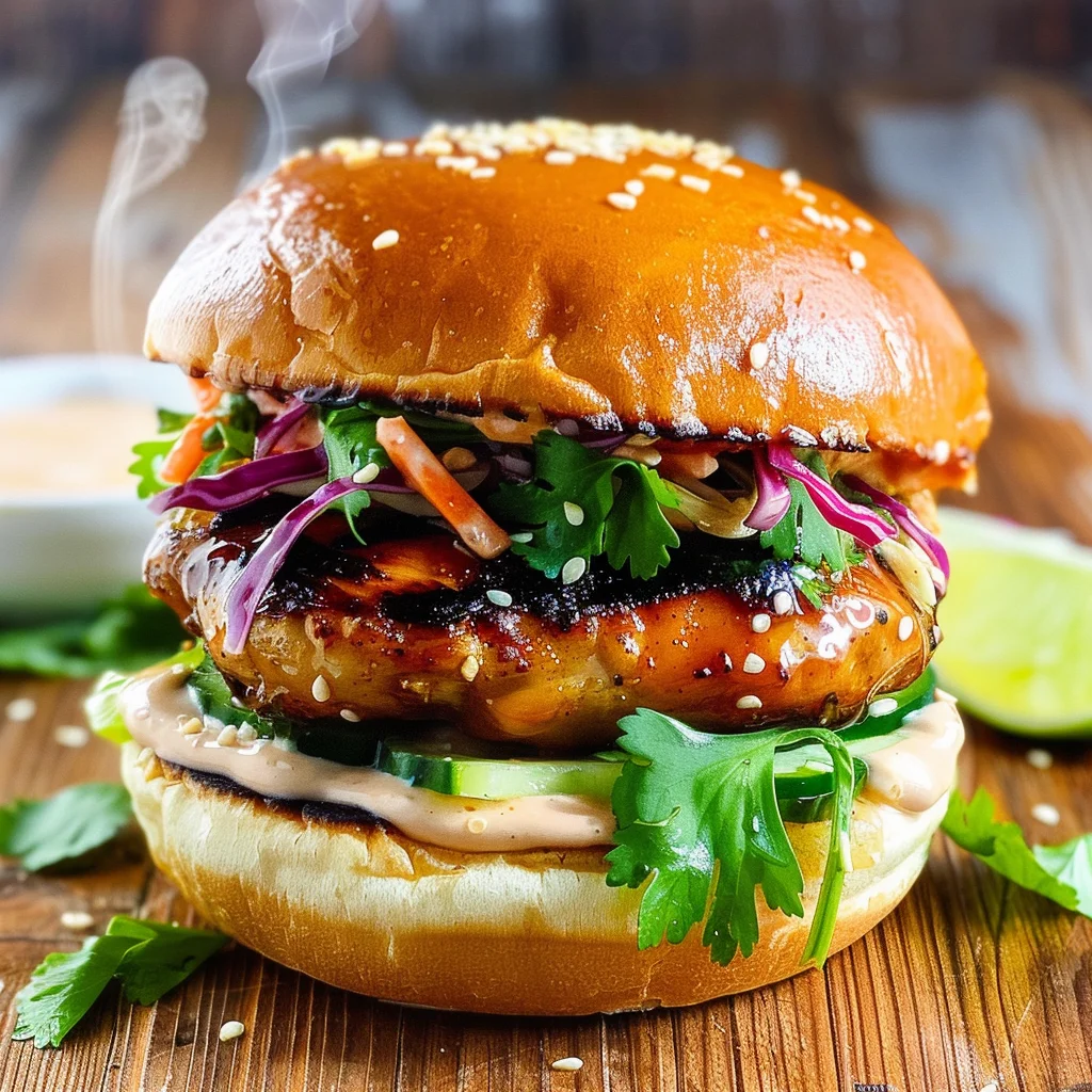 Chicken Teriyaki Burgers with Sesame Slaw
