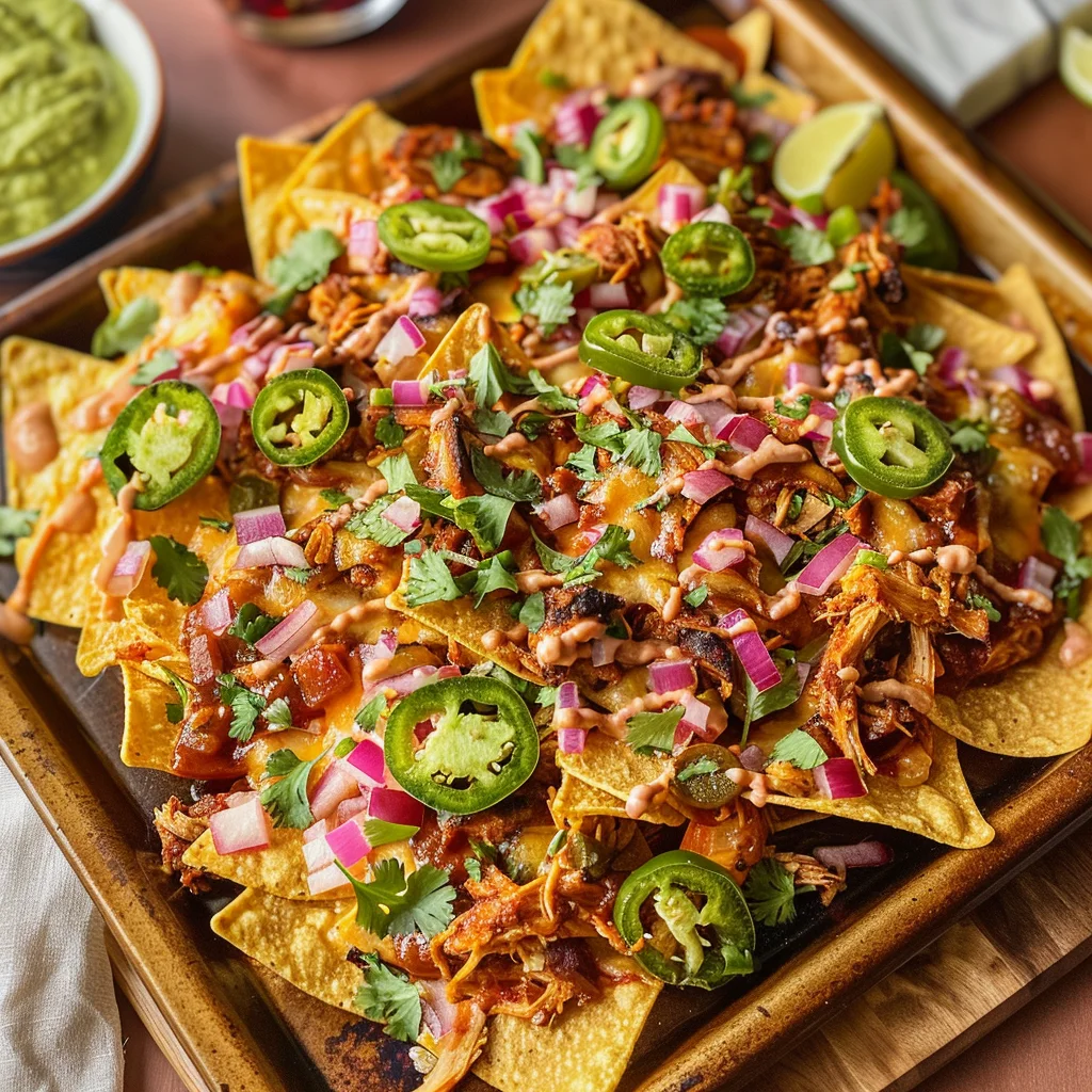 Easy Sheet Pan BBQ Chicken Nachos