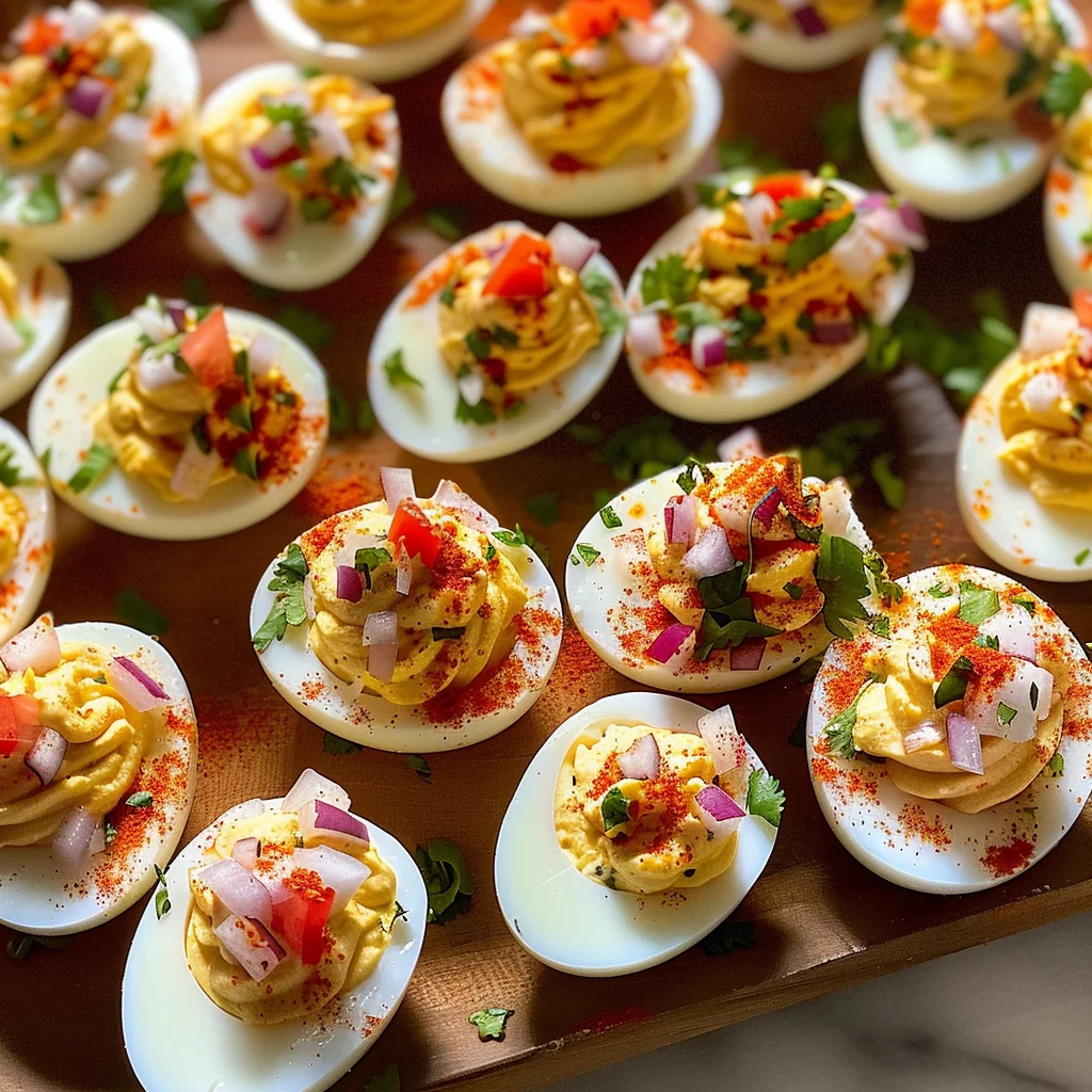 Elote Deviled Eggs: 12 Fiesta Delights