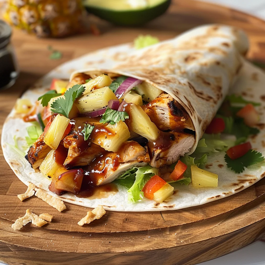 Hawaiian BBQ Chicken Wraps