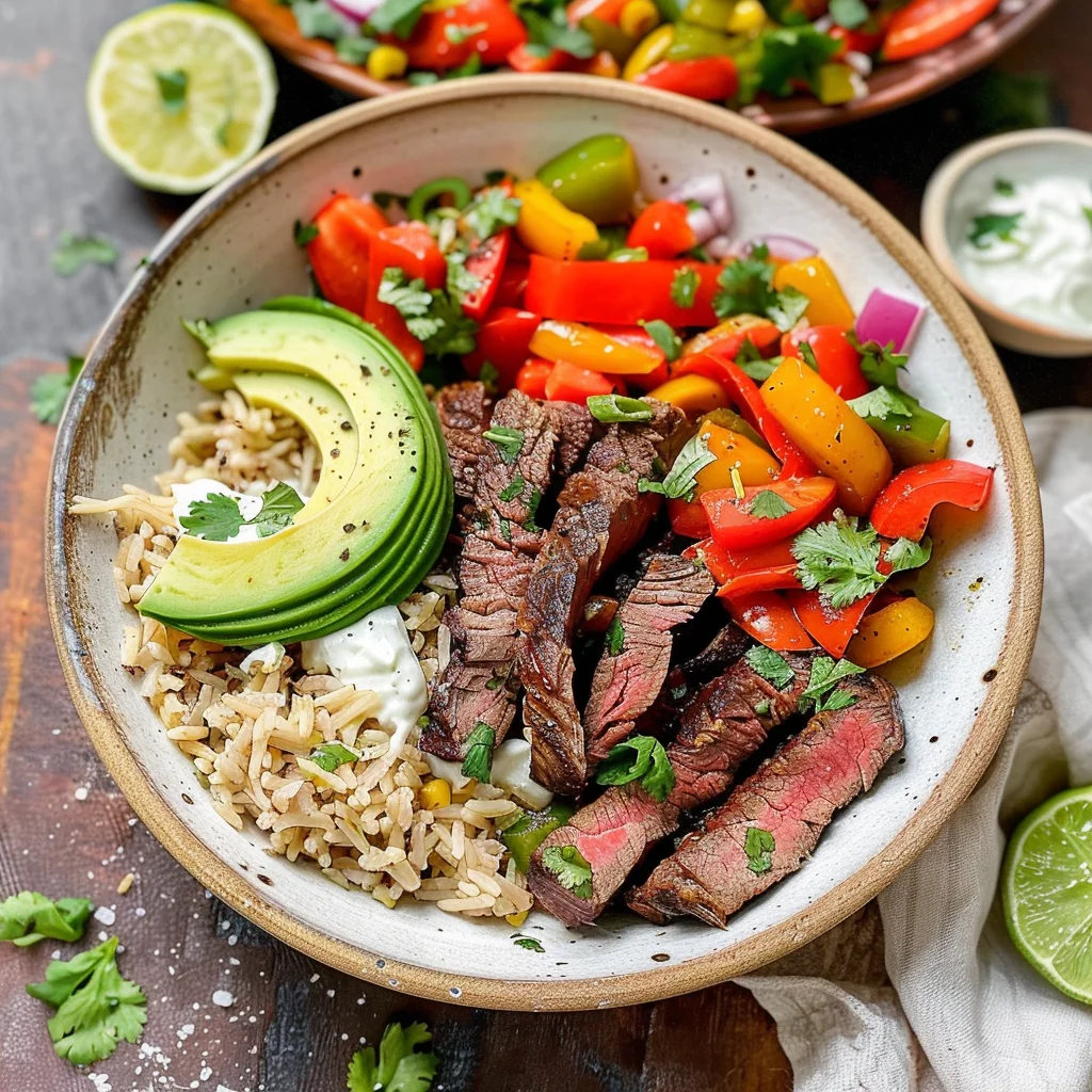 High Protein Steak Fajita Bowl