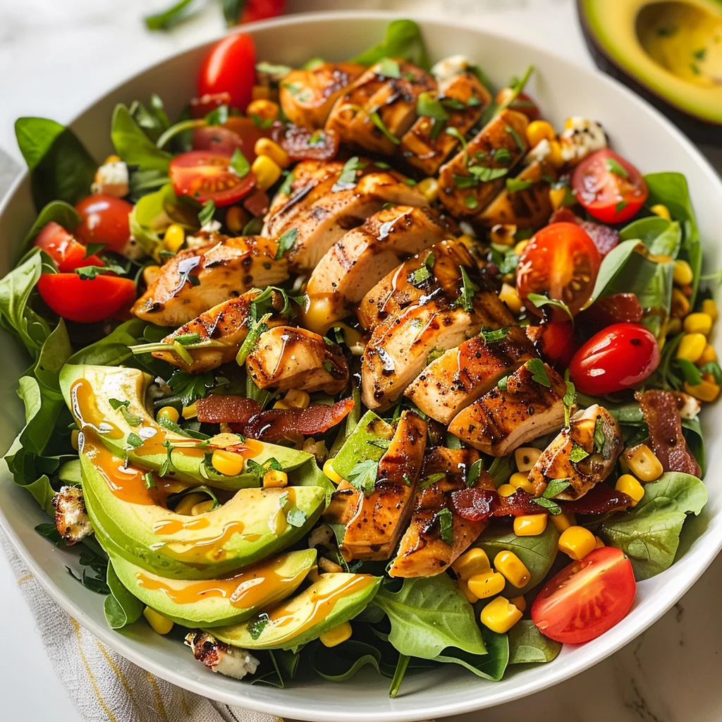 Honey Mustard Chicken Salad with Avocado, Bacon & Goat Cheese