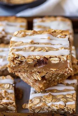 Iced Oatmeal Cookie Bars Recipe