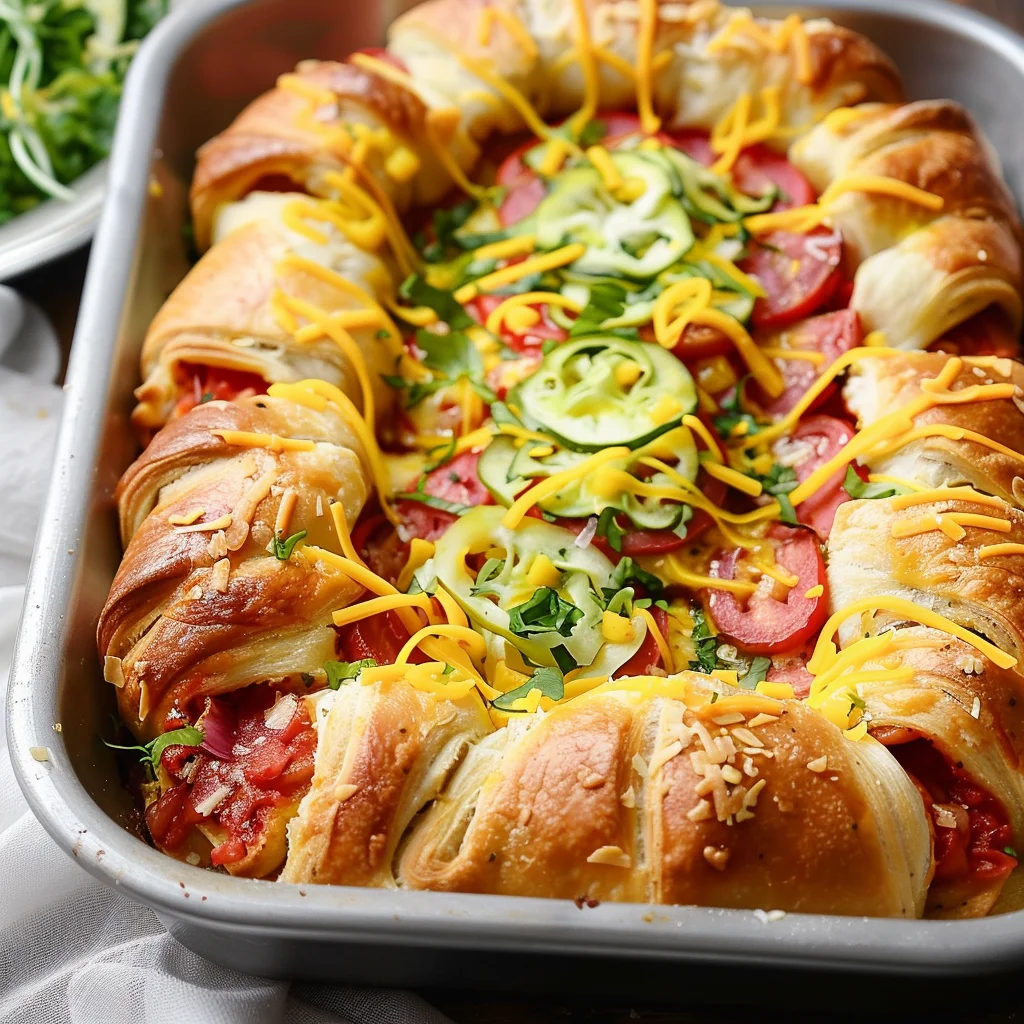 Italian Crescent Roll Sandwich Bake - Easy Party Favorite