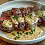 Juicy Steak with Creamy Garlic Sauce