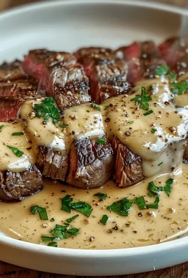 Juicy Steak with Creamy Garlic Sauce