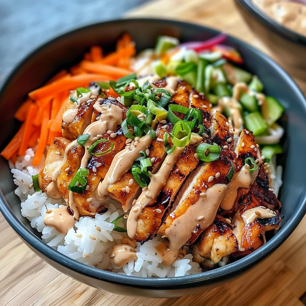 Korean BBQ Chicken Bowls with Gochujang Cream Sauce Awaits!