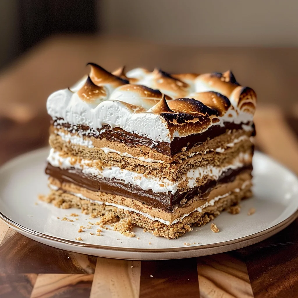 No Bake S'mores Cake