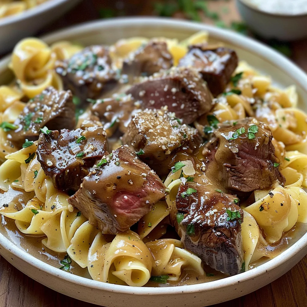 Savory Steak Bites & Pasta