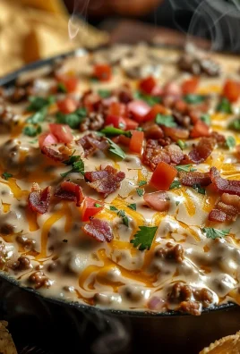 Sizzling Bacon Cheeseburger Queso Dip