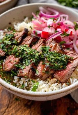 Skirt Steak Rice Bowls with Chimichurri Sauce