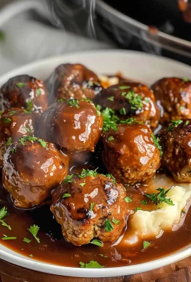 Slow Cooker Salisbury Steak Meatballs (Frozen Meatballs)