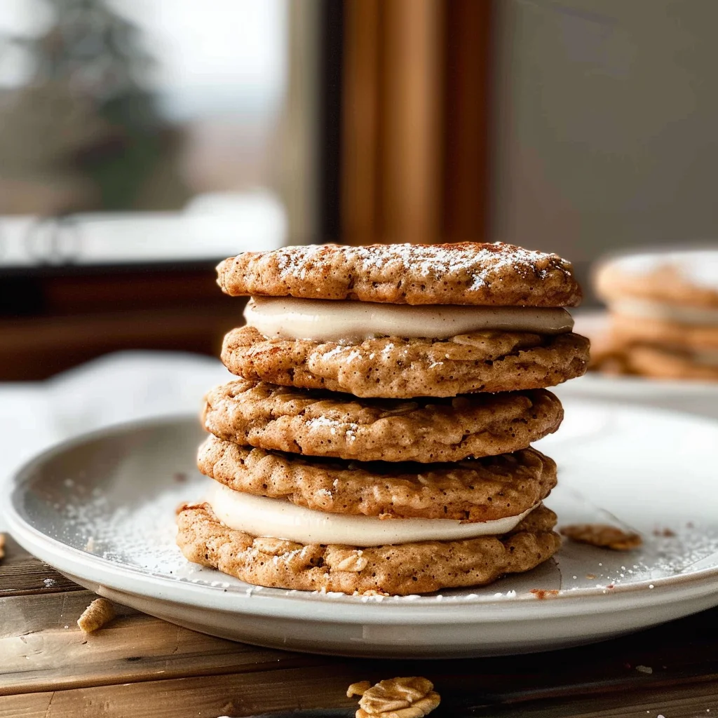 Spiced Eggnog Oatmeal Cream Pies