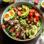 Steak Cobb Salad with Creamy Avocado Dressing {Whole30, Keto}