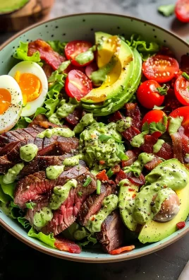 Steak Cobb Salad with Creamy Avocado Dressing {Whole30, Keto}