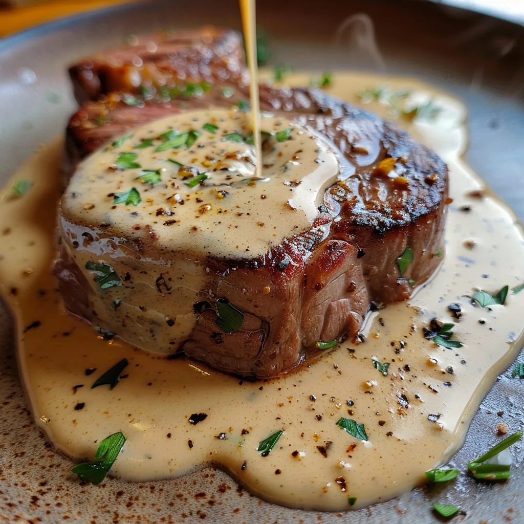 Steak With Haunted Bourbon Garlic Cream Sauce image 2