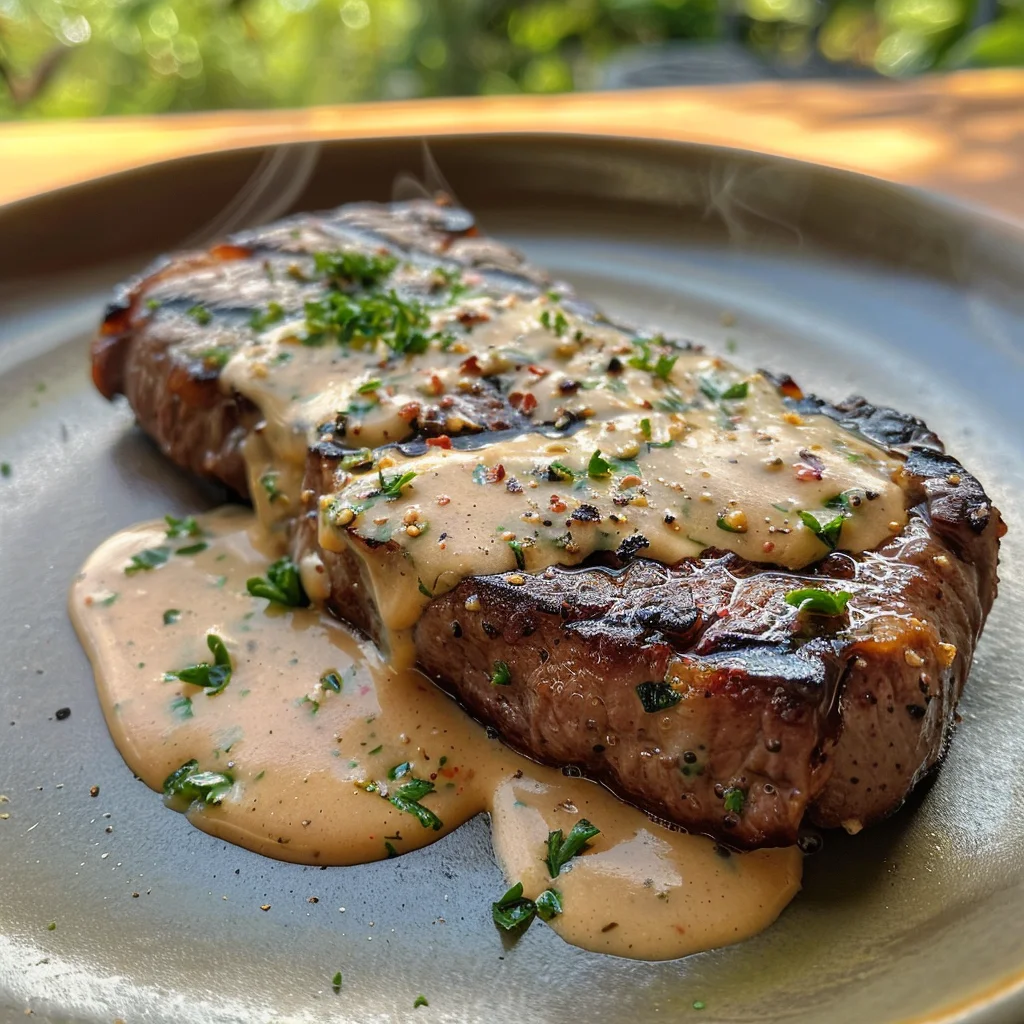 Steak With Haunted Bourbon Garlic Cream Sauce image 4
